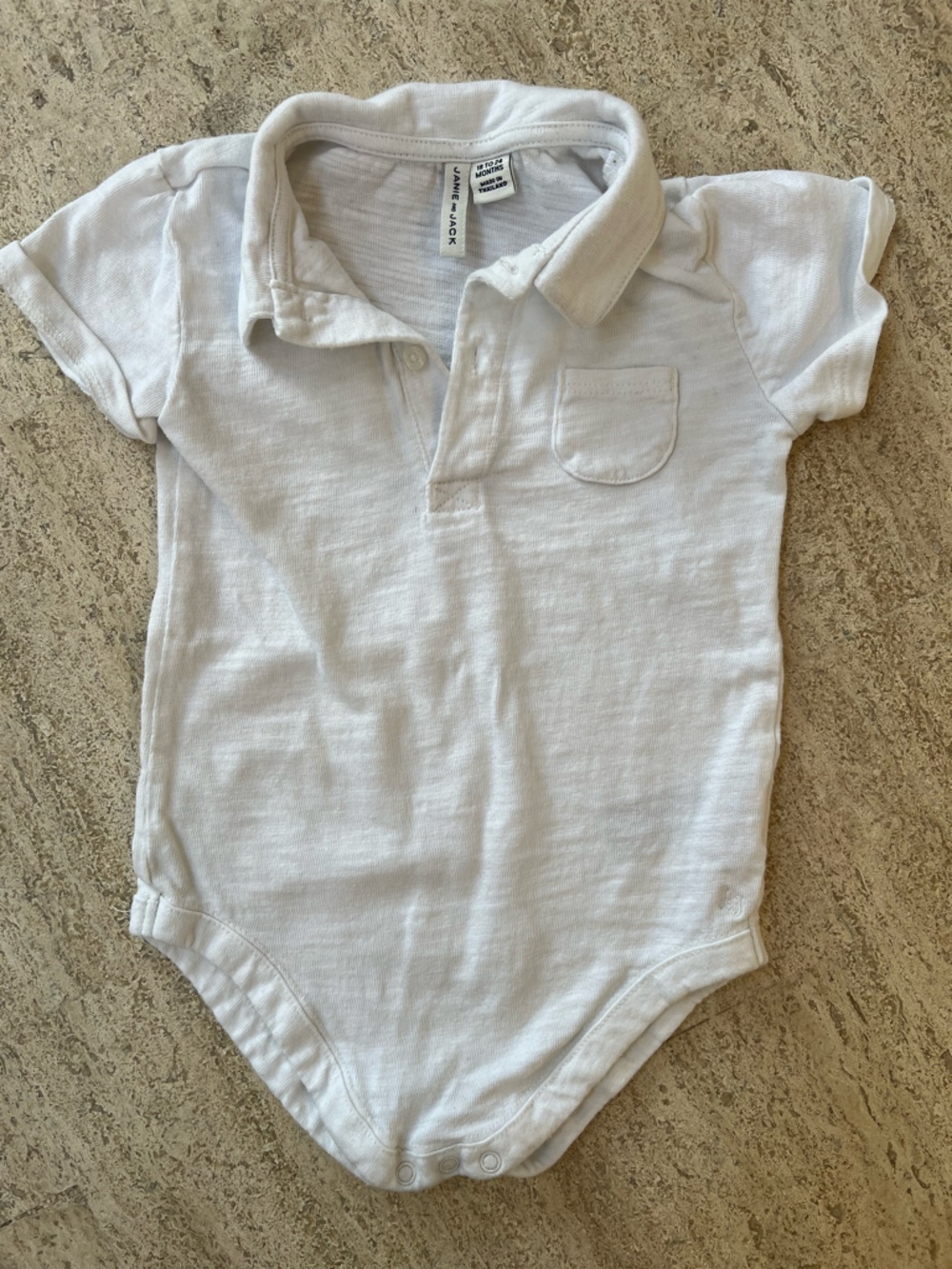 Janie and Jack White Polo One-Piece Bodysuit